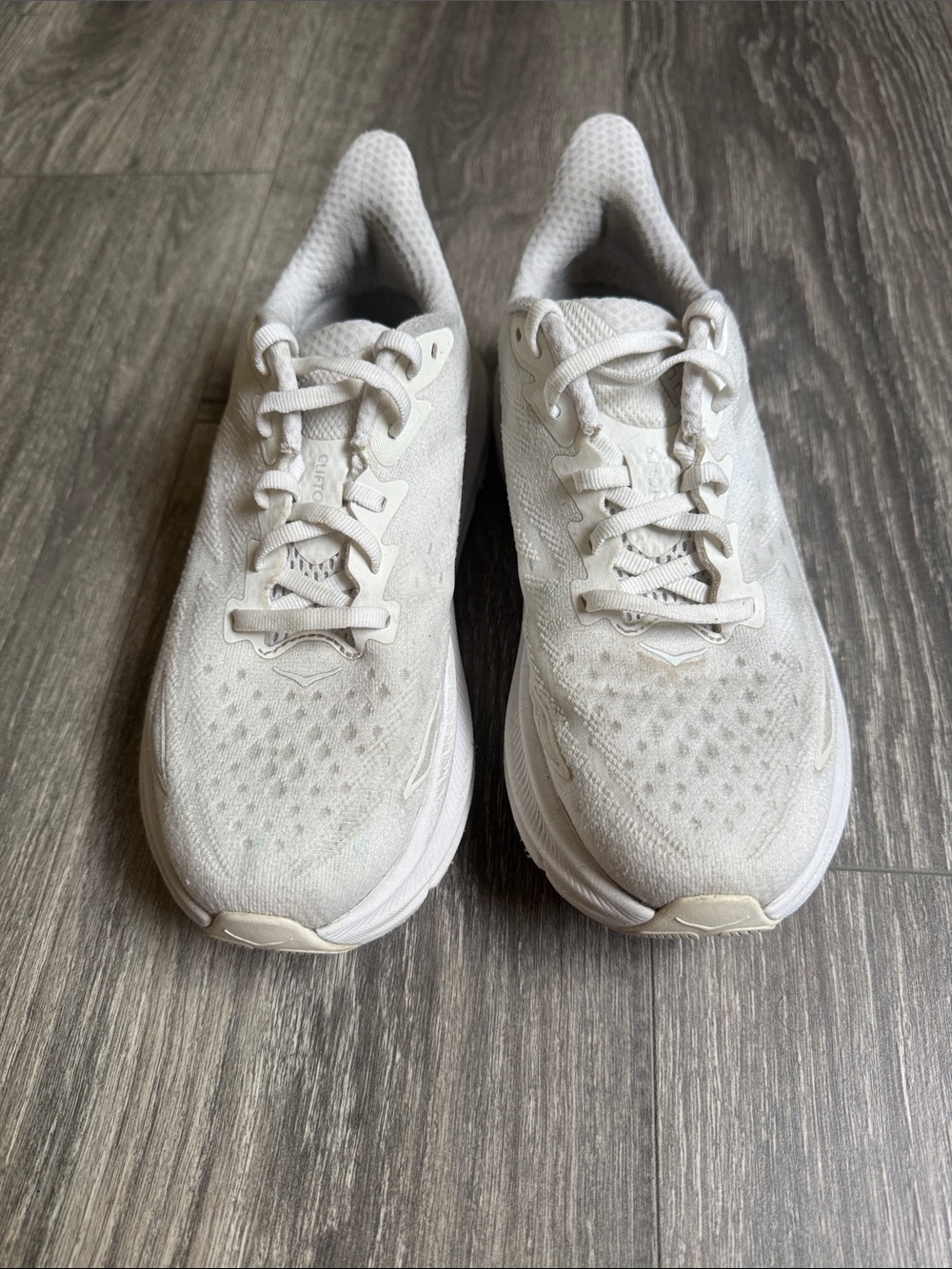 Hoka Clifton 9 Women's White Athletic Running Shoes - All-White Design - Picture 3 of 10